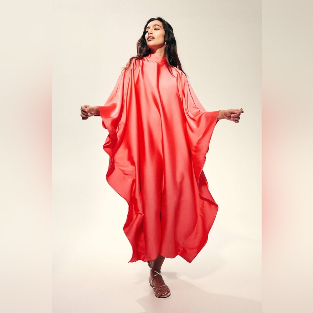 NWT H&M Modest Collection Satin Kaftan Dress